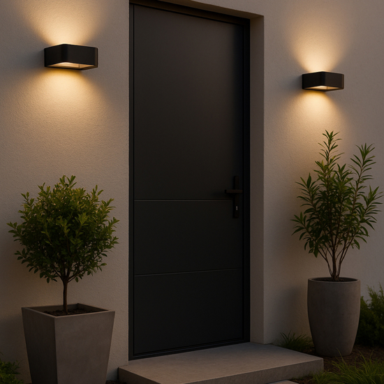 Applique nero design moderno led 10w 3000k ip54