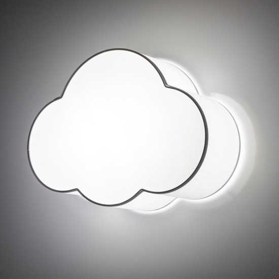 Plafoniera da soffitto nuvola di tessuto grigio 43 cm per camerette moderne