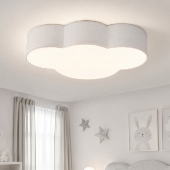 Plafoniera per camerette nuvola di tessuto grigio 63 cm moderna