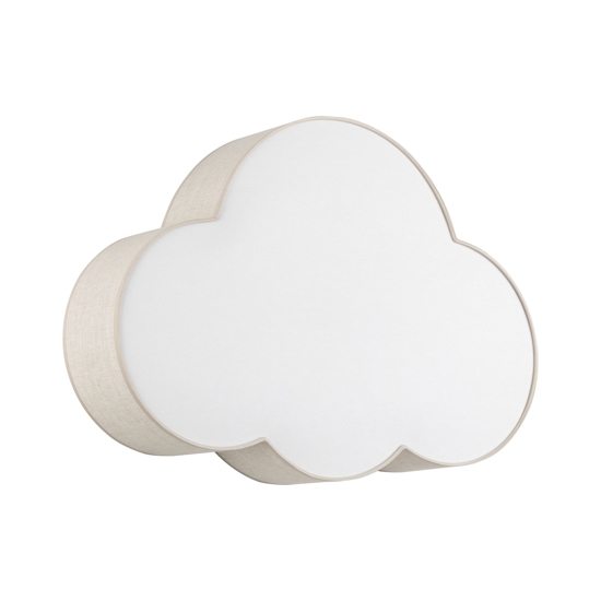 Plafoniera per cameretta nuvola di tessuto lino beige 63 cm