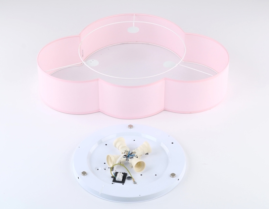 Plafoniera per camerette bambina nuvola di tessuto rosa 63 cm