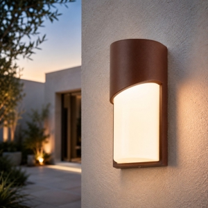 Isyluce lampada da esterno corten marrone moderna