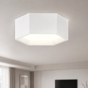 Plafoniera led 3000k ottagonale bianca