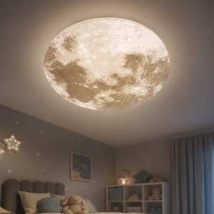 Plafoniera per cameretta luna led 3000k ip44 moderna