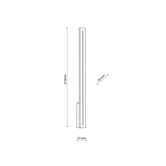 Applique da esterno verticale di design moderna grigio ip65 led 12w 3000k