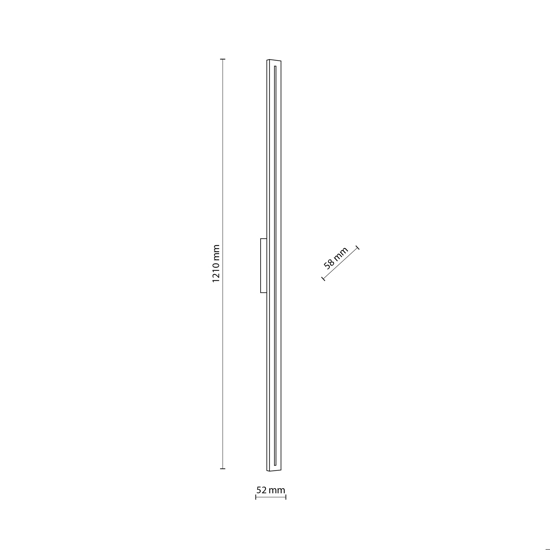 Applique per esterno design moderno grigio lungo 121 cm ip65 led 30w 3000k