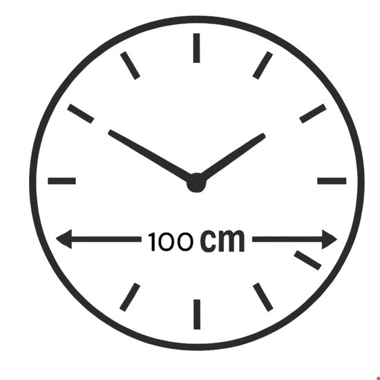 Grande orologio 100cm da parete carta da parati argento