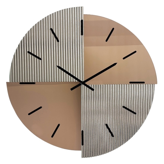 Orologio 100 cm da parete grandi dimensioni specchio cannettato e rosa moderno per soggiorno