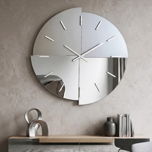Grande orologio da parete 100 cm specchio fume lucido e satinato design moderno