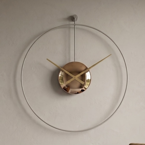 Orologio moderno da parete tortora rotondo effetto specchio bronzo 60cm