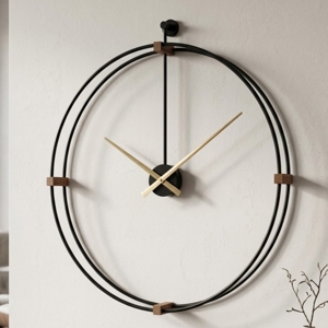 Grande orologio da parete nero moderno rotondo 100cm