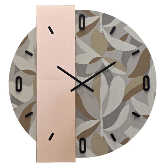 Grande orologio da parete 100 cm carta da parati ficus specchio rosa per soggiorno