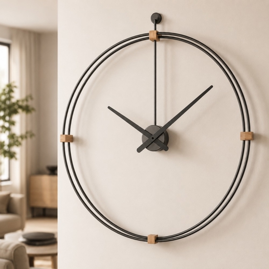 Orologio da parete design moderno rotondo tortora 60cm
