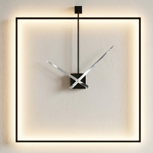 Orologio moderno nero a parete quadrato retroilluminato 60x60