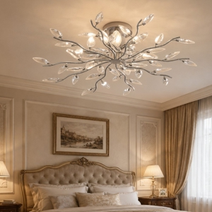 Affralux plafoniera per camera da letto petali di cristallo