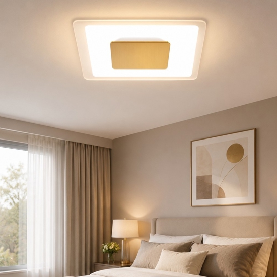 Aruba s linea light plafoniera per camera da letto led 3000k oro