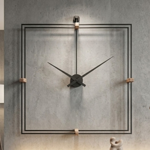 Grande orologio nero a muro tridimensionale quadrato 100x100