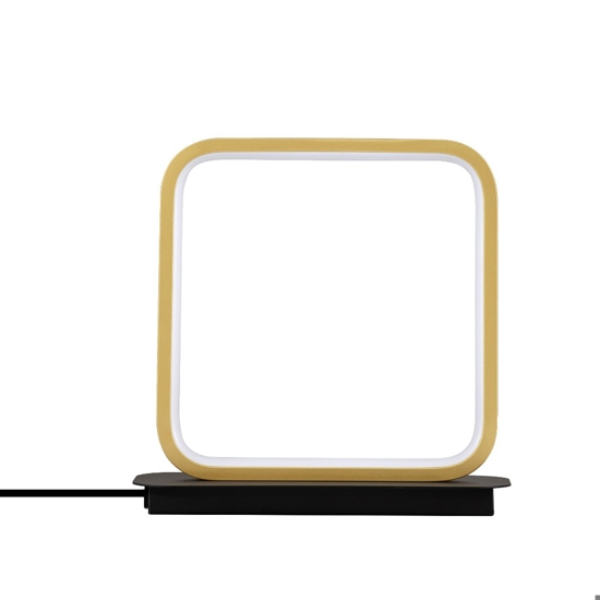 Lampada da comodino quadrata design moderna nero oro per camera da letto