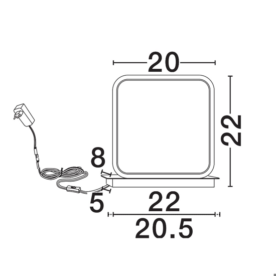 Lampada da comodino quadrata design moderna nero oro per camera da letto