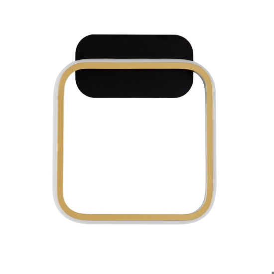 Applique da parete nero oro design moderno quadrato led 13w 3000k