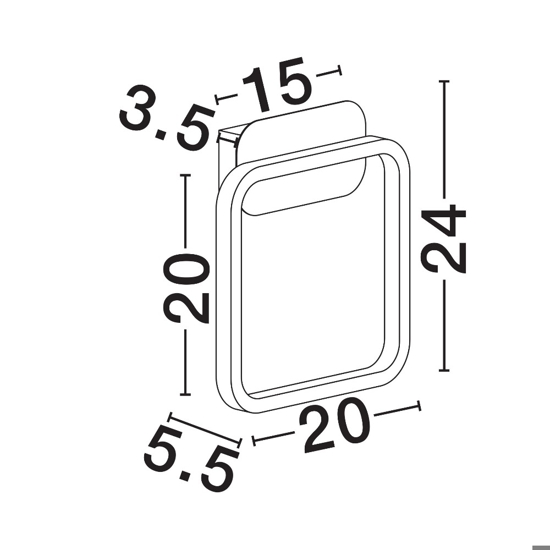 Applique da parete nero oro design moderno quadrato led 13w 3000k