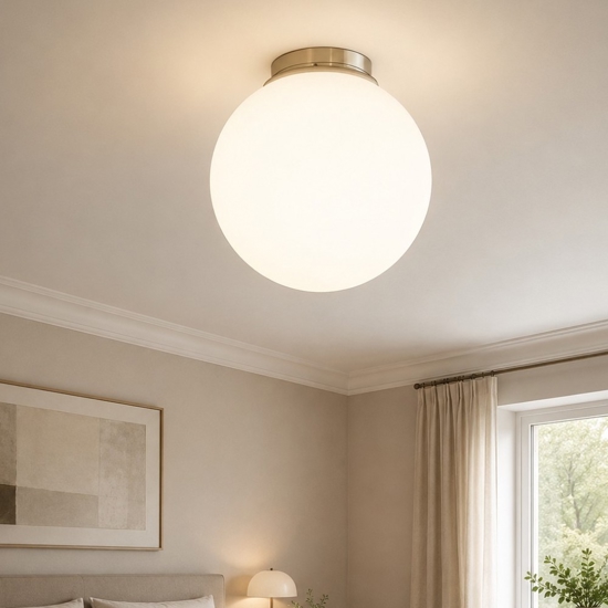 Mapa pl1 d40 ideal lux plafoniera per camera da letto sfera 40cm vetro bianco