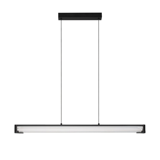 Lampadario pendente sospeso nero barra in vetro rigato per tavolo isola cucina