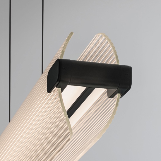 Lampadario pendente nero design moderno in vetro led per tavolo sala da pranzo