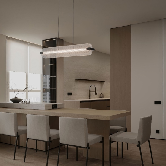 Lampadario pendente nero design moderno in vetro led per tavolo sala da pranzo