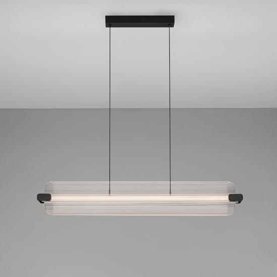 Lampadario pendente nero design moderno in vetro led per tavolo sala da pranzo