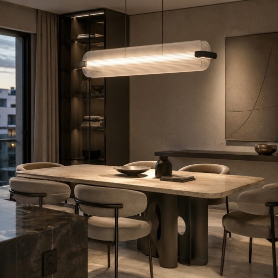 Lampadario pendente nero design moderno in vetro led per tavolo sala da pranzo