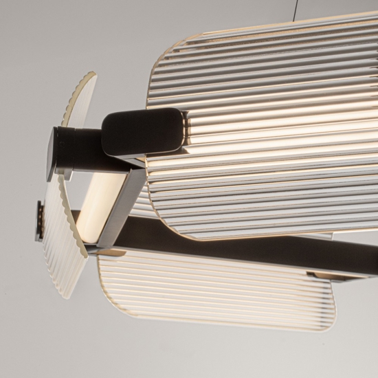 Lampadario nero circolare in vetro design moderno per soggiorno elegante