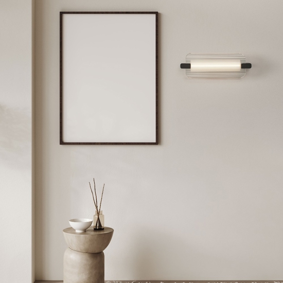 Applique in vetro verticale orizzontale moderno nero