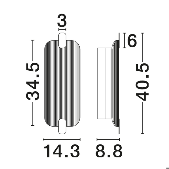 Applique in vetro verticale orizzontale moderno nero