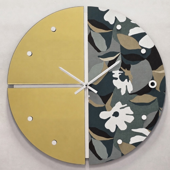 Grande orologio a parete moderno rotondo effetto specchio carta da parati 100cm