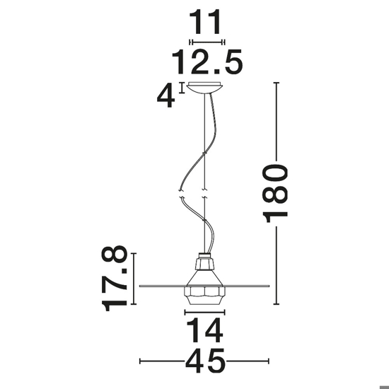 Lampadario piatto 45 cm a sospensione in vetro bianco fume design moderno per cucina