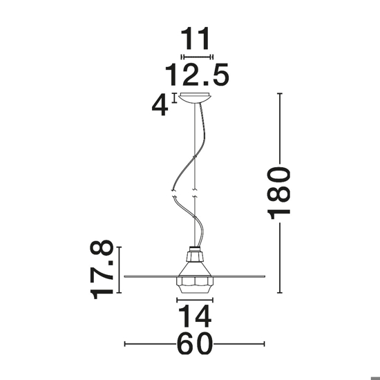Lampadario piatto design moderno 60 cm in vetro bianco fume per cucina