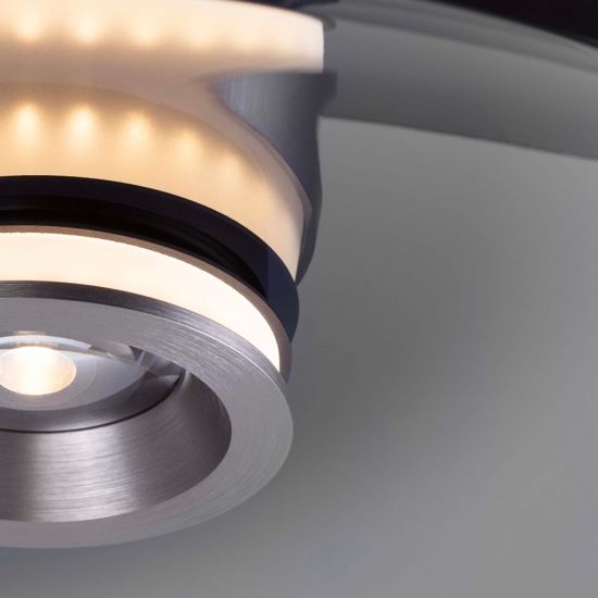 Plafoniera per cucina disco di vetro fume led dimmerabile 33w 3000k design moderna