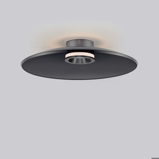 Plafoniera per cucina disco di vetro fume led dimmerabile 33w 3000k design moderna