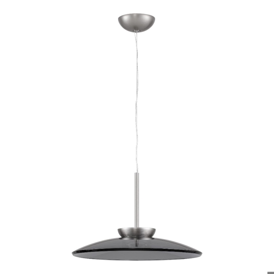 Lampadario per cucina disco di vetro fume design moderno led 21w 3000k dimmerabile