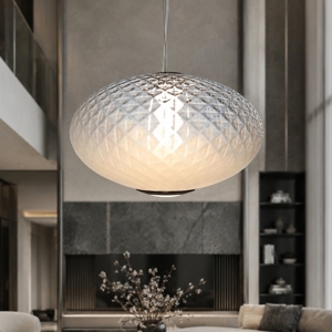 Lampada a sospensione led 12w 3000k dimmerabile sfera di vetro trasparente opale bianco