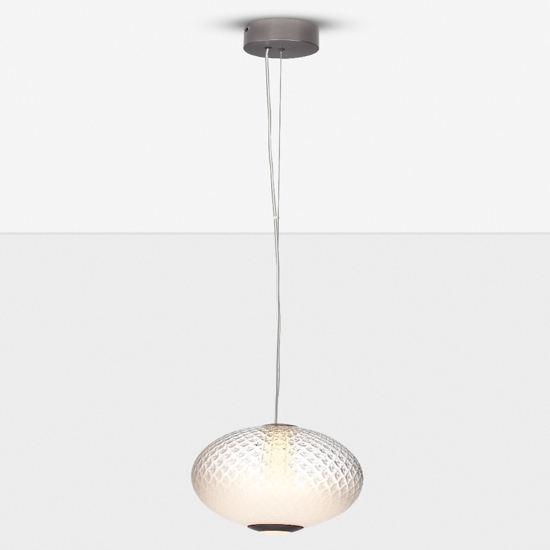Lampada a sospensione led 12w 3000k dimmerabile sfera di vetro trasparente opale bianco
