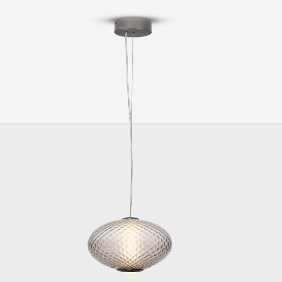 Lampada a sospensione sfera di vetro sfumato marrone scuro led 12w 3000k dimmerabile