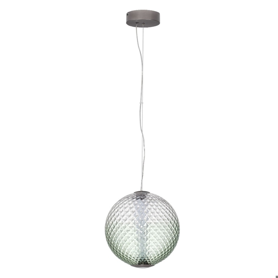 Lampadario boccia di vetro verde trasparente sfumato led 20w 3000k dimmerabile