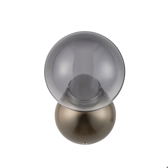 Applique da parete sfera di vetro fume desgin moderna led 6w 3000k