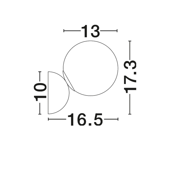 Applique da parete sfera di vetro fume desgin moderna led 6w 3000k