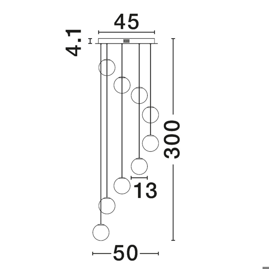 Lampadario sfere pendenti in vetro opale viola fume led 46w 3000k dimmerabile per soggiorno