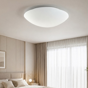 Plafoniera per camera da letto rotonda fabas luce 36cm pandora e27 vetro bianco