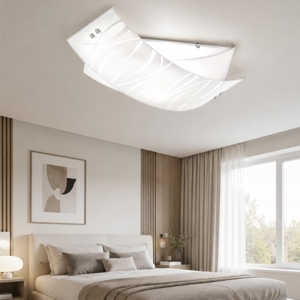 Plafoniera per camera da letto gea luce agnese medium vetri fili bianchi