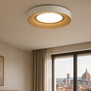 Plafoniera moderna hive led 40w 3000k 4000k bianco oro perenz